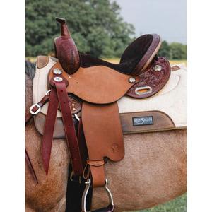 Poitrail Western En Cuir Outillé – Motif Fleurs – Selle Cheval – Occasion