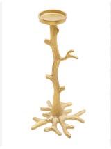 Brass Plated Unique Designer Table Top Metal Candle <b>Stand</b> Set of Two Indian Christmas Decorative Piece Metal Candle <b>Stand</b> - Product Image 2