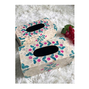 Boîte à mouchoirs en nacre de qualité supérieure, élégante boîte à mouchoirs en nacre, mosaïque de coquillages, décoration d'intérieur - Product Image 3