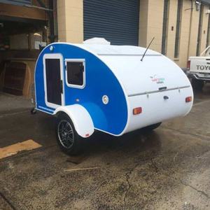 Remorque de camping-car personnalisée légère en forme de goutte d'eau, petite caravane miniature avec fenêtre, pour camion tout-terrain, en aluminium et acier inoxydable, étanche - Product Image 6