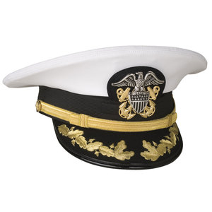 Gorra de uniforme de estilo oficial de lana personalizada, diseño plano estructurado para hombres, gorra de vestir transpirable con ala ajustable, aspecto Formal clásico - Product Image 1