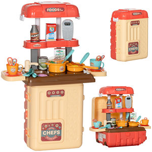 AIYAPLAY Juego de 36 Piezas 3 en 1 para Niños con Mesa Cubiertos, Mesa de Comedor y Carrito, PP y ABS, 48x26X64 cm - Product Image 1