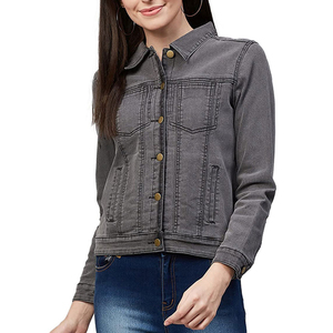 Veste en jean pour femme, dernier style, avec garniture en peau de mouton, 100% coton, respirante et imperméable, best-seller en gros - Product Image 5