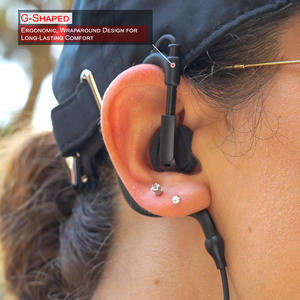 Microphone auriculaire TechSide à fixation sur la tête avec connecteur 1 broche 2,5 mm pour radios bidirectionnelles, compatible avec TS-T3 - Product Image 3