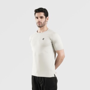 Vêtements de gymnastique gris cendré basiques, t-shirt basique - Product Image 3