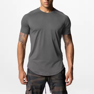 T-shirts d'entraînement de gymnastique pour hommes de haute qualité Conception de logo personnalisé Respirant Surdimensionné Épaule tombante 100% coton OEM - Product Image 6