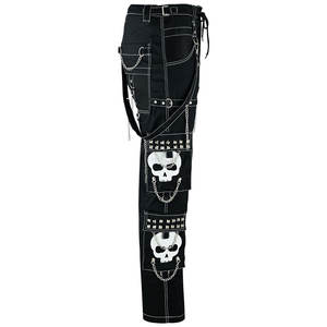 Pantalones de Moda Gótica Oscura con Calavera Blanca para Hombre - Ropa Urbana Atrevida con Diseño Único de Calavera - Product Image 4
