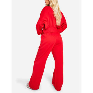 Custom made <b>Women</b> Zipper Tracksuits Workout <b>Joggers</b> Sets <b>Women</b> Two Piece Cotton <b>Fleece</b> Tracksuit Sets - Product Image 2