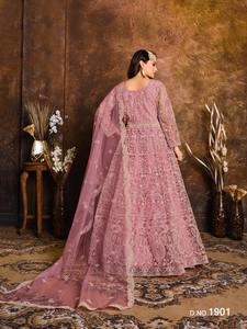 ชุดยาวลายปักลาย Anarkali สำหรับงานแต่งงานหรือเทศกาลดีไซน์เนอร์และโอกาสพิเศษ - Product Image 6