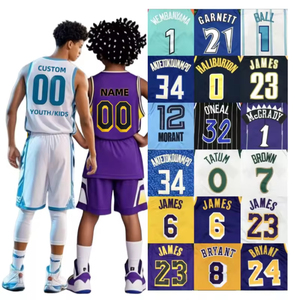 2025 jeunes enfants personnalisé brodé basket-ball porter James Bryant Tatum Doncic Curry Morant Rodman maillots équipe panier balle gilet - Product Image 4