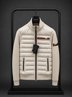 Veste d'hiver hybride pour homme de haute qualité, col montant, fermeture éclair intégrale, rembourrée, chaude, coupe-vent, thermique, pour les températures froides