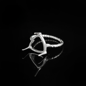 Bague en argent sterling 925 avec cabochon trillion de 10 mm, sertie d'un anneau torsadé, à personnaliser, pour bijoux faits main, nouveau, vente en gros, bon bijou - Product Image 4