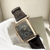 Montre de collection formelle pour homme, haut de gamme, avec boîtier en or rose plaqué or 18 carats bleu, petite seconde et cadran à double affichage