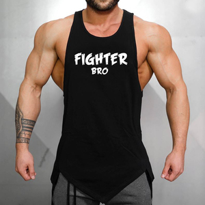 High Quality 100% Cotton Men's Gym Tank Tops Casual Fitness <b>Bodybuilding</b> <b>Vest</b> Breathable High Quality Tank Tops in Plus Sizes - Product Image 4