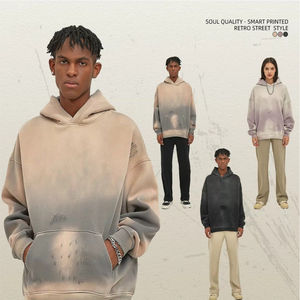 Nouveauté 2026 – Sweat à capuche unisexe en molleton 100 % coton avec broderie 3D, style streetwear oversize coupe régulière - Product Image 3