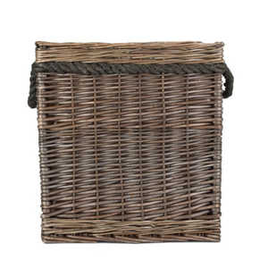 <b>Square</b> Rope-Handled Wicker Log <b>Basket</b> - Product Image 2