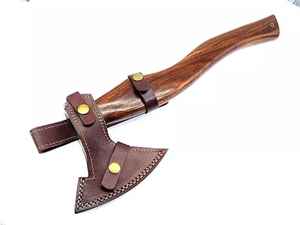 Haches de camping et de chasse en acier Damas de haute qualité, manche en acier Damas de qualité industrielle, couleur argent, 12 pouces de longueur totale - Product Image 6