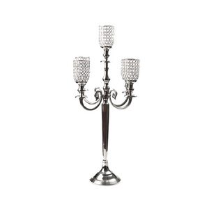 Modern Style Silver Plated Crystal Iron <b>Candle</b> Stand Customised Size for Home Decoration Clubs Table <b>Candle</b> Light <b>Dinners</b> - Product Image 4