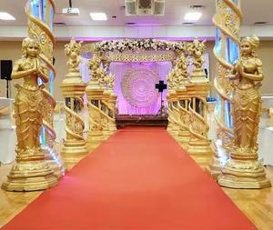 Décor d'allée de mariage traditionnel Piliers dorés Mariage Mandap Cérémonie Piliers de passerelle Piliers de mariage dorés pour la décoration d'allée - Product Image 3