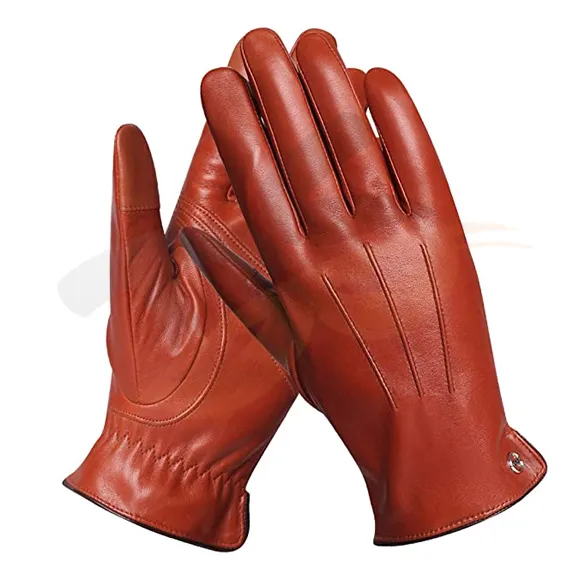 Winter Leather Gloves for Mens Cashmere/Fleece Lined Gloves