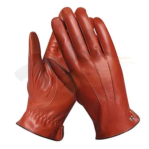 Winter Lederen Handschoenen Voor Heren Kasjmier/Fleece Gevoerde Handschoenen