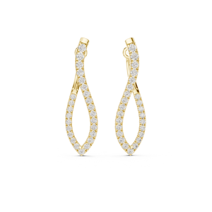 Boucles d'oreilles élégantes en diamants ronds de fantaisie diamants de laboratoire certifiés IGI vente en gros de bijoux de luxe et acheteurs de cadeaux - Product Image 2
