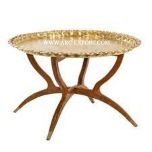 Último diseñador de gran tamaño de metal latón mesa de centro marroquí fabuloso antiguo Hotel decorativo marroquí indio muebles para el hogar - Product Image 3