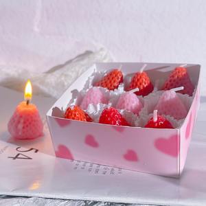 TOOWIN Fresh And Elegant Nine-Grid Strawberry Scented <b>Candles</b>, Perfect For Valentine'S Day Photo Props And Gifts - Product Image 3
