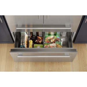 Congelador inferior eléctrico de acero inoxidable Freedom Masterpiece con puerta francesa, compresor sin escarcha, para uso doméstico y hotelero - Product Image 3