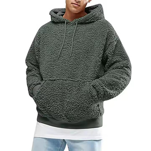 เสื้อฮู้ดฟลีซทรงปกติแบบปรับแต่งได้ ผู้ผลิตขั้นต่ำสั่งซื้อน้อย ลายเรียบ วัสดุโพลีเอสเตอร์/คอตตอน ดีไซน์สีตัดกัน สำหรับฤดูหนาว - Product Image 3