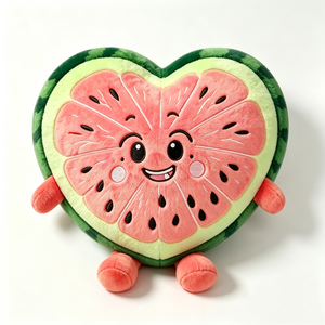 Customized Heart-Shaped Watermelon Plush Toy Watermelon Slice Stuffed <b>Pillow</b> Cute Fruit-Shaped Stuffed Halloween for 0-24 Months - Product Image 3