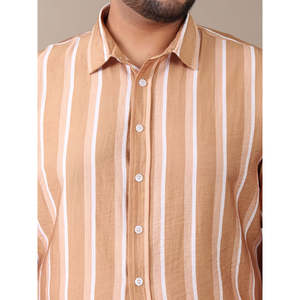 เสื้อเชิ้ตผู้ชาย Amanush ไซส์ใหญ่ ลายทาง แขนยาว ปกคอปก ทรงปกติ ผ้าฝ้าย 100% สวมใส่สบายๆ ในฤดูร้อน - Product Image 2