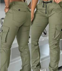 กางเกงขา100% ผ้าคอตตอนหลายกระเป๋าสำหรับผู้หญิงกางเกงขาสั้นทรงสลิมฟิตดีไซน์ทันสมัย - Product Image 6