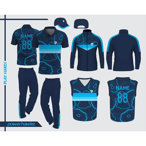 Aspecto decente Ropa deportiva Cricket Jersey con cuello Jersey camiseta Impresión personalizada Logo nombre del equipo - Product Image 1