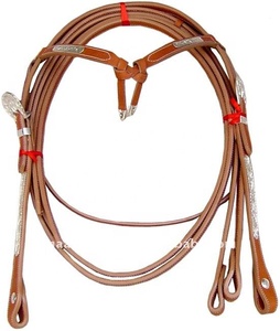 Ensemble de collier de poitrine de tête de nouage en cuir véritable de qualité supérieure avec produit équestre perlé - Product Image 6
