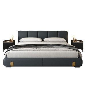 Base <span class=keywords><strong>de</strong></span> Cama King Size Minimalista Italiana <span class=keywords><strong>de</strong></span> Cuero Nappa, Tapizada, con Almacenamiento y Sistema <span class=keywords><strong>de</strong></span> Elevación a Gas, Lista para Enviar - Product Image 2