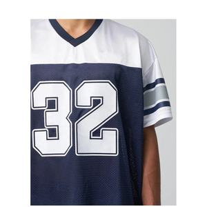 Uniforme de fútbol americano Diseño personalizado Su propio equipo de sublimación Blanco Azul Adulto Camiseta de fútbol americano - Product Image 3