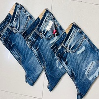 Pantalon slim déchiré décontracté pour homme, style européen et américain, de haute qualité, nouveau, effet usé, lot de surplus mélangé