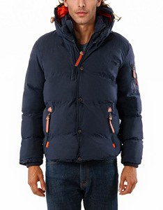 Dernière veste matelassée à fermeture éclair pour hommes avec manchette élastique à capuche Veste d'hiver spéciale légère et chaude isolée avec patchs personnalisés - Product Image 6