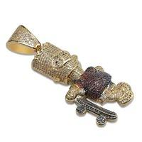 Elegante Colgante de Moissanita con Incrustaciones de Diamantes de Colores, Chapado en Oro sobre Plata 925, Diseño de Bart Simpson, Joyería Brillante a Bajo Precio - Product Image 2