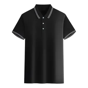 T-shirt personnalisé avec logo imprimé, tissu en polyester/coton, boutons sur le devant, manches courtes, motif uni, 180g pour homme - Product Image 3