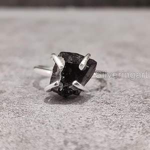 Rough Womens Ring Natural Garnet Gemstone January Birthstone Prong Band <b>Valentine</b> <b>Gift</b> Handmade Jewelry 925 Sterling Silver Ring - Product Image 5