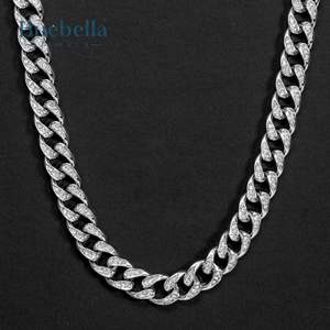 Venta caliente 14K Chapado en oro 925 Plata de ley 10mm Iced Teardrop Miami Cadena cubana para hombres Premium Moissanite Collares - Product Image 4