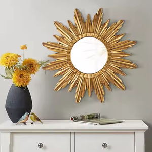 กระจกโลหะติดผนังกระจกห้องน้ำทรงกลมแต่งหน้าติดผนังสำหรับห้องนั่งเล่นกระจกโลหะ - Product Image 1