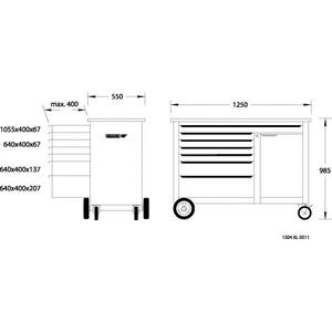 โต๊ะทำงานเคลื่อนที่ขนาดใหญ่ Gedore พร้อมชุดเครื่องมือพรีเมียม 308 ชิ้นในตู้เก็บอุปกรณ์ - Product Image 3