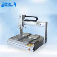 Máquina Dispensadora de Pegamento Automática de Doble Plataforma, Dispensador de Pegamento Epoxi AB con Motor Servo de Sobremesa para Componentes Electrónicos