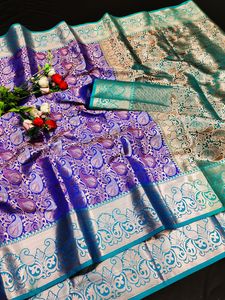 İnanılmaz renk Lichi ipek gümüş ve bakır Zari dokuma Saree brokar bluz <span class=keywords><strong>Online</strong></span> alışveriş hindistan