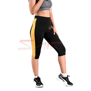 Nueva llegada de las mujeres de color sólido de Yoga Capri Legging Patchwork diseño personalizado Logo cordón al por mayor precio Fitness Capri Legging - Product Image 3
