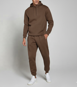 Traje de Jogger de algodón 100% sólido con capucha de moda para hombres y mujeres | Chándal con logotipo personalizado | Ropa de invierno informal - Product Image 1