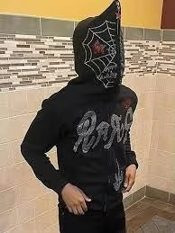 Sudaderas con capucha de algodón y poliéster de gran tamaño para hombre, sudadera con cremallera de cara completa con forro de seda y capucha interior - Product Image 5